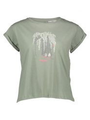 Pepe Jeans Koszulka w kolorze zielonym rozmiar: M. Zielone bluzki damskie Pepe Jeans, m, bez wzorów, z bawełny, bez kołnierzyka, bez ramiączek. Za 104.89 zł.