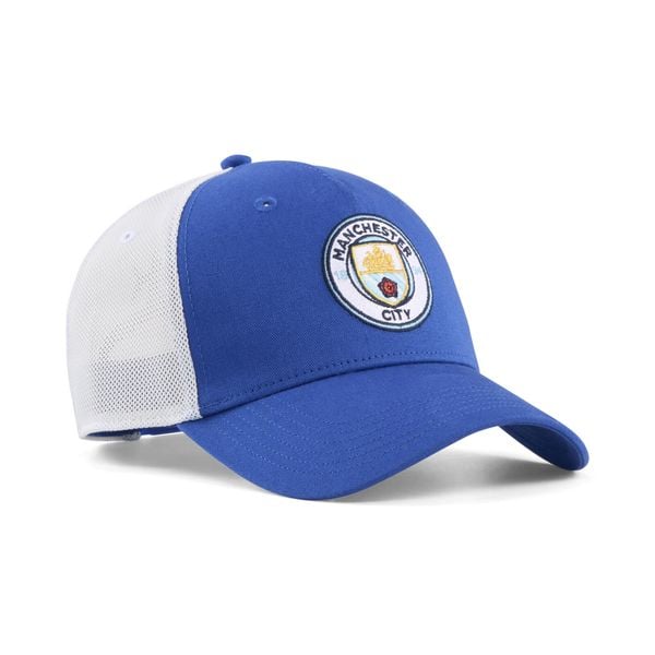 Czapka typu trucker Manchester City KING PUMA. Niebieskie czapki męskie Puma, bez wzorów. Za 129.00 zł.