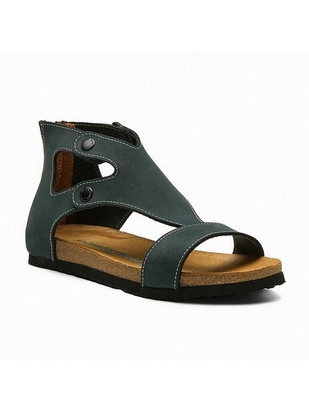 Comfortfusse Skórzane sandały "Vera" w kolorze granatowym rozmiar: 37. Niebieskie sandały damskie Comfortfusse, bez wzorów, z nubiku, bez obcasa. Za 180.06 zł.