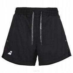 Spodenki tenisowe damskie Babolat Exercise Short. Czarne spodenki sportowe damskie BABOLAT, bez wzorów, z materiału, eleganckie. Za 179.99 zł.