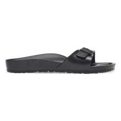 BIRKENSTOCK Madrid EVA Black Klapki damskie. Czarne klapki damskie Birkenstock, bez wzorów, z materiału, bez obcasa. Za 189.99 zł.