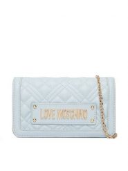 LOVE MOSCHINO Torebka JC5681PP1OLA0701 Błękitny. Niebieskie torebki wieczorowe Love Moschino, bez wzorów, ze skóry, wizytowe, bez kołnierzyka, bez ramiączek. Za 899.00 zł.