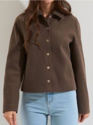 Kurtka koszulowa - brązowy. Brązowe kurtki damskie Sinsay, l, bez wzorów, bez kaptura. Za 69.99 zł.