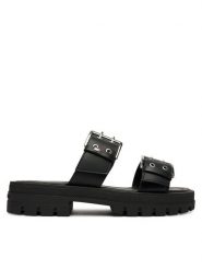 Tommy Jeans Klapki Tjw Buckle Straps Sandal EN0EN02966 Czarny. Czarne klapki damskie Tommy Jeans, bez wzorów, z jeansu, bez obcasa. Za 409.99 zł.