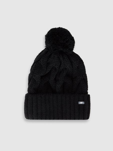 4F Czapka zimowa z dodatkiem wełny damska - czarna S. Czarne czapki zimowe damskie 4f, z wełny. Za 89.99 zł.