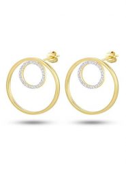 DI GIORGIO Pozłacane kolczyki-wkrętki z cyrkoniami rozmiar: onesize. Żółte kolczyki damskie DI GIORGIO, z cyrkonią, pozłacane. Za 173.99 zł.