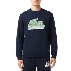 Bluza męska Lacoste SH5087. Niebieskie bluzy bez kaptura męskie Lacoste, m, z bawełny. Za 347.00 zł.