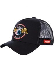Czapka Trucker Von Dutch Rag Keep An Eye Out - czarna. Czarne czapki męskie Von Dutch, z aplikacjami, z materiału, eleganckie. Za 168.85 zł.