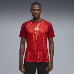 Męska koszulka na rozgrzewkę Ghany PUMA. Czerwone t-shirty sportowe męskie Puma, m, bez ramiączek, do biegania. Za 279.00 zł.