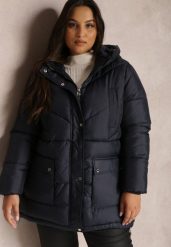 Granatowa Kurtka Pikowana Sabrino. Niebieskie kurtki damskie Renee, plus size, bez wzorów. Za 199.99 zł.
