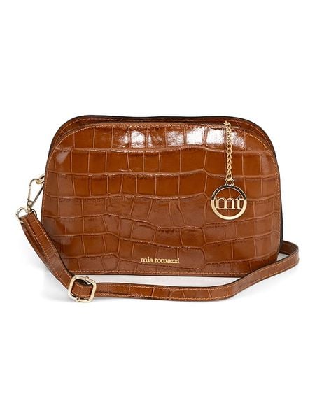 Mia Tomazzi Skórzana torebka w kolorze jasnobrązowym - 24 x 17 x 9 cm rozmiar: onesize. Brązowe torebki klasyczne damskie Mia Tomazzi, bez wzorów, z materiału, bez dodatków. Za 304.99 zł.