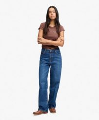 Superdry Jeansy z wysokim stanem z organicznej bawełny, szeroka nogawka. Niebieskie jeansy męskie Superdry. Za 383.70 zł.