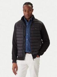 Tommy Hilfiger Kurtka przejściowa Mix Media Ess MW0MW41329 Czarny Regular Fit. Czarne kurtki męskie Tommy Hilfiger, l, bez wzorów, z bawełny, bez kaptura. Za 679.99 zł.