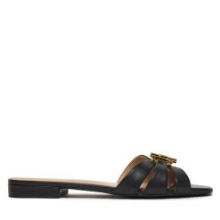 Klapki LAUREN RALPH LAUREN. Czarne klapki damskie Lauren Ralph Lauren, bez wzorów, bez obcasa. Za 659.99 zł.