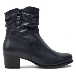 Botki Caprice. Niebieskie botki damskie Caprice, bez obcasa, na słupku, bez zapięcia. Za 399.99 zł.