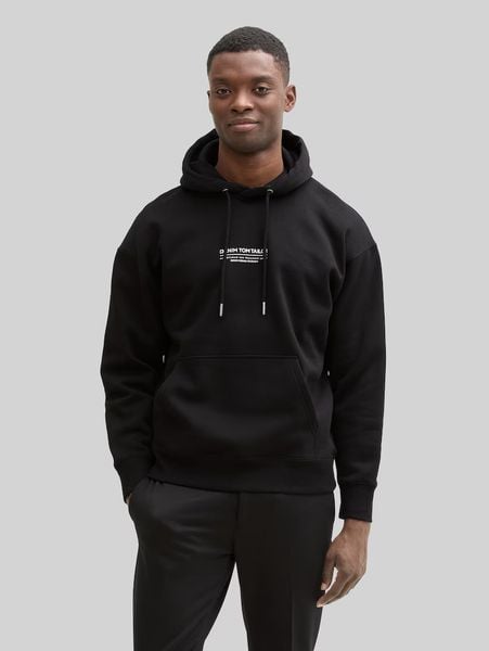 Męska Bluza Tom Tailor Relaxed Printed Hoodie Black 1045580 29999. Czarne bluzy z kapturem męskie Tom Tailor, m. Za 139.99 zł.