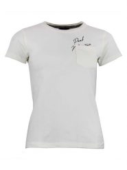 Peak Mountain Koszulka w kolorze kremowym rozmiar: S. Brązowe bluzki damskie Peak Mountain, s, bez wzorów, bez kołnierzyka, bez ramiączek. Za 56.99 zł.