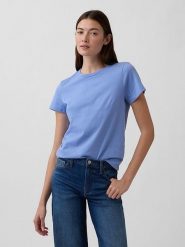 GAP Koszulka w kolorze błękitnym rozmiar: XS. Niebieskie t-shirty damskie GAP, xs, bez wzorów, z bawełny, bez kołnierzyka. Za 35.43 zł.