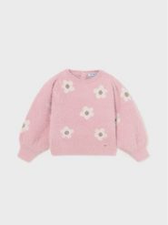 Mayoral Sweter 2.310 Różowy Regular Fit. Czerwone swetry dziewczęce Mayoral, bez wzorów, z syntetyku, bez kołnierzyka. Za 79.99 zł.