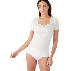 Koszulka damska Damart Thermolactyl. Białe bluzki damskie DAMART, bez wzorów, ze skóry, bez ramiączek. Za 183.50 zł.