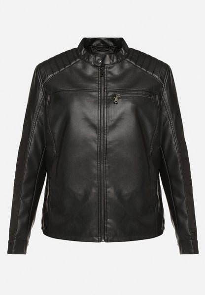 Czarna Kurtka Ramoneska w Motocyklowym Stylu ze Stójką i Kieszeniami Zinmina. Czarne kurtki męskie Born2be, m, bez wzorów, z jeansu, wizytowe, bez kaptura. Za 119.99 zł.