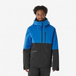 Kurtka narciarska i snowboardowa męska Quechua 500 AM. Czarne kurtki męskie WED'ZE, l, bez wzorów, z materiału, bez kaptura, narciarskie. Za 579.99 zł.