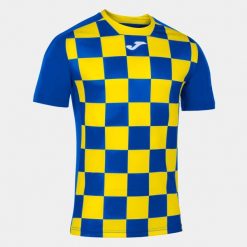 Koszulka do piłki nożnej męska Joma Flag II. Niebieskie t-shirty sportowe męskie Joma, m, bez ramiączek, do piłki nożnej. W wyprzedaży za 97.60 zł.