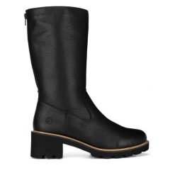 Kozaki Remonte. Czarne kozaki damskie Remonte, bez obcasa, na słupku. Za 399.00 zł.