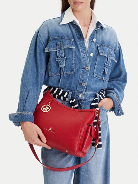 Beverly Hills Polo Club Torebka CEO-BHPC-L-001-09 Czerwony. Czerwone listonoszki damskie Beverly Hills Polo Club, bez wzorów, z materiału, bez dodatków. Za 219.99 zł.