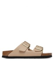 Birkenstock Klapki Arizona 1031438 Beżowy. Brązowe klapki damskie Birkenstock, bez wzorów, ze skóry, bez obcasa. Za 429.99 zł.