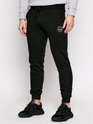 Jack & Jones Spodnie dresowe Gordon 12165322 Czarny Regular Fit. Czarne spodnie dresowe męskie Jack & Jones, bez wzorów, z bawełny. Za 99.99 zł.