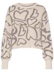ONLY Sweter w kolorze beżowo-szarym rozmiar: L. Brązowe swetry klasyczne damskie Only, l, bez kołnierzyka. Za 91.99 zł.