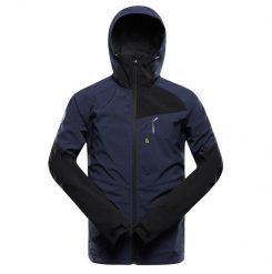 Kurtka softshell męska Alpine Pro Esprit. Niebieskie kurtki męskie Alpine Pro, m, bez wzorów, z materiału, z kapturem. Za 319.00 zł.