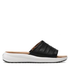 Klapki Caprice. Czarne klapki damskie Caprice, bez wzorów, bez obcasa. Za 179.99 zł.