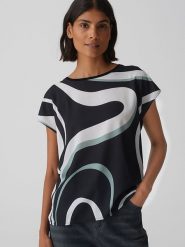 OPUS Koszulka w kolorze czarnym rozmiar: 38. Czarne bluzki damskie Opus, bez wzorów, bez kołnierzyka, bez ramiączek. Za 86.99 zł.