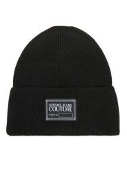 Versace Jeans Couture Czapka Big Beanie 79YAZK50 Czarny. Czarne czapki zimowe damskie Versace Jeans Couture, z jeansu. Za 329.99 zł.