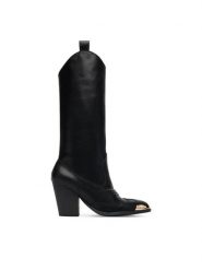 Versace Jeans Couture Kowbojki 79VA3S12 Czarny. Czarne kozaki damskie Versace Jeans Couture, z jeansu, bez obcasa, na słupku. Za 1,179.00 zł.