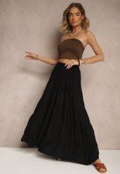 Czarna Spódnica z Bawełny Ozdobiona Falbanami Nevolae. Czarne spódniczki damskie Renee, l, bez wzorów, z bawełny, eleganckie, maxi, rozkloszowane. Za 54.99 zł.