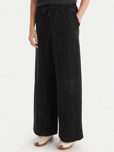 Roxy Spodnie materiałowe Lekeito Paint Knit ERJNP03691 Czarny Regular Fit. Czarne spodnie materiałowe damskie Roxy, bez wzorów, z bawełny. Za 319.99 zł.