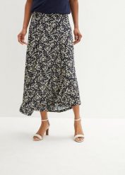 Spódnica z dżerseju ze zrównoważonej wiskozy. Niebieskie spódniczki damskie bonprix, bez wzorów, z dżerseju, eleganckie, maxi. Za 139.99 zł.