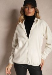 Jasnobeżowa Bluza z Zapięciem na Suwak Kieszeniami i Stójką Esandria. Brązowe bluzy bez kaptura damskie Renee, l, z jeansu. Za 44.99 zł.