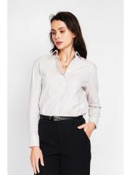 ASSUILI Lniana koszula w kolorze kremowym rozmiar: 38. Brązowe koszule damskie Assuili, bez wzorów, ze lnu, klasyczne, bez kołnierzyka, bez ramiączek. Za 173.99 zł.