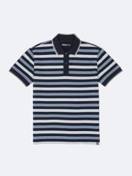 Koszulka męska polo w kolorowe paski Seulir 401. Niebieskie koszulki polo męskie Big Star, l, z aplikacjami, z dzianiny, bez ramiączek. Za 159.99 zł.