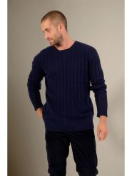 Perfect Cashmere Kaszmirowy sweter "Darri" w kolorze granatowym rozmiar: M. Niebieskie swetry męskie Perfect Cashmere, m, bez wzorów, z kaszmiru, bez kołnierzyka. Za 630.99 zł.