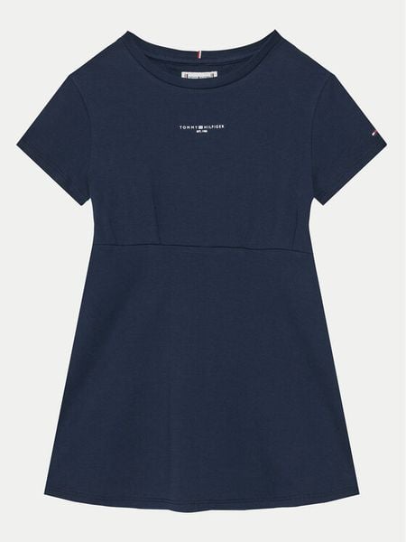 Tommy Hilfiger Sukienka codzienna KG0KG08350 S Granatowy Regular Fit. Niebieskie sukienki dziewczęce Tommy Hilfiger, bez wzorów, z bawełny, bez ramiączek. Za 169.99 zł.