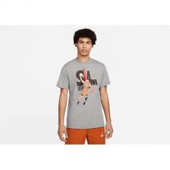 Koszulka treningowa męska Nike Air Jordan Game 5. Szare t-shirty sportowe męskie Nike, m, z bawełny, bez ramiączek, do biegania. Za 248.00 zł.