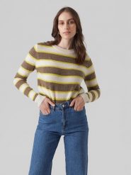Vero Moda Sweter w kolorze brązowo-kremowym rozmiar: S. Brązowe swetry klasyczne damskie Vero Moda, s, bez kołnierzyka. Za 48.16 zł.