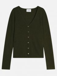 AUTHENTIC CASHMERE Kaszmirowy kardigan "Chalais" w kolorze ciemnozielonym rozmiar: M. Zielone kardigany damskie AUTHENTIC CASHMERE, m, bez wzorów, z kaszmiru. Za 347.99 zł.