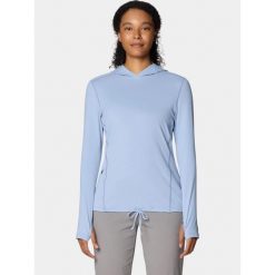 T-shirt damski Mountain Hardwear Crater Lake. Niebieskie t-shirty damskie MOUNTAIN HARDWEAR, bez wzorów, bez kołnierzyka. Za 309.00 zł.