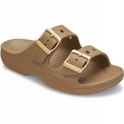 Klapki Dla Dorosłych Crocs Saturday Metallic Buckle. Brązowe klapki i japonki męskie Crocs, z materiału. Za 199.99 zł.